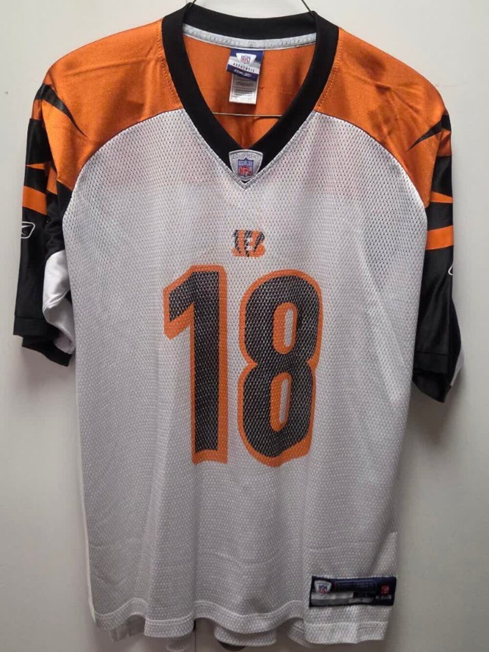 A.J. Green Cincinnati Bengals Jersey Reebok #18 White XL — Nameplate Wear